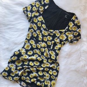 90’s Vibes Forever 21 Sunflower Print Dress